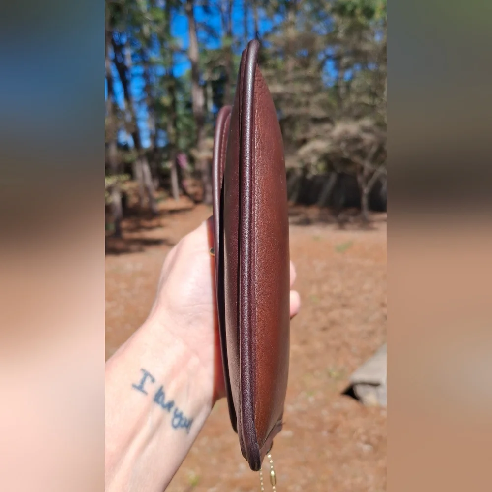 Vintage 90's Coach Brown Glove Tanned Leather Turnlock Case Clutch Pouch #7171 - Picture 6 of 12